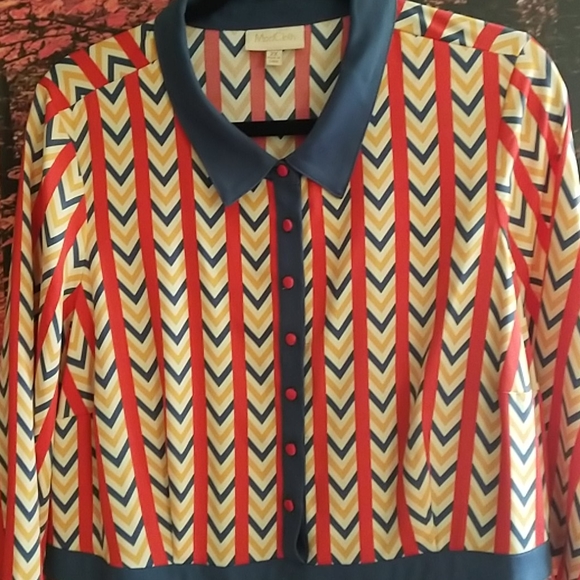 Modcloth 2x Chevron pleated shirt dress - Picture 4 of 7